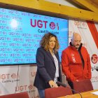 El vicesecretario general de Política Sindical y Salud Laboral de UGT Castilla y León, Alberto Miguel Lorenzo, momentos antes de la rueda de prensa en Valladolid.