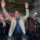 Pedro Sánchez, tras el mitin ofrecido en Ponferrada esta mañana de domingo