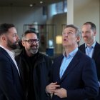 El presidente del PP, Alberto Núñez Feijóo, durante su visita el jueves a Granollers (Barcelona).