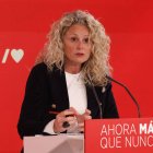 MADRID, 23/02/2026.- La portavoz de la Comisión Ejecutiva Federal del PSOE, Montse Mínguez durante la rueda de prensa posterior a la reunión de la Comisión, este lunes en Madrid. EFE/ Zipi Aragon