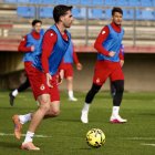 La Cultural en un momento del entrenamiento de ayer.