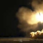 Captura de vídeo del lanzamiento de un misil en la guerra de Irán.