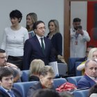 Las ministras y el ministro Elma Sáiz, Albares, Milagros Tolón y Sara Aagesen ayer, en Moncloa.