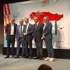 Guillén, Nieto, Sánchez-Guijo, Courel y Escartín en la presentación de la Vuelta a España Femenina.