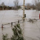 Vista de Cebrones del Río el pasado mes de febrero durante el episodio de avenidas.