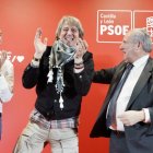 Cendón, Martínez, Hereu y Rivas, este jueves en Villablino.