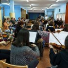 Ensayo de la Orquesta Sinfónica de Ponferrada bajo la batuta de Manuel Alejandre.
