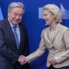 Ursula von der Leyen con Antonio Guterres.