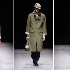Tres propuestas de 'Nierika', la colección de Erik Bruccia presentada en la pasarela EGO de MBFWMadrid, donde el workwear y la artesanía construyen una tribu contemporánea de inspiración espiritual