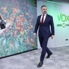 El líder de Vox, Santiago Abascal, en una imagen de archivo en la sede del partido, en Madrid. EFE/Kiko Huesca.