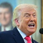 Trump ayer, en una rueda de prensa en la Casa Blanca.