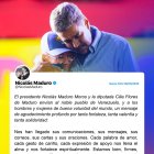 Fotografía tomada de la cuenta en X @NicolasMaduro del presidente derrocado de Venezuela Nicolás Maduro, que muestra un mensaje publicado en esa red social. EFE/ @nicolasmaduro.