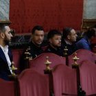 Ábalos (3d) y Víctor de Aldama (i) en la audiencia preliminar en el Supremo el jueves.