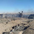 Imagen difundida por la agencia Tasnim de restos de aeronaves de EE UU derribadas.