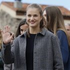La princesa Leonor, en la visita a un pueblo de Asturias.