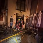 Un momento de la intervención de los bomberos.