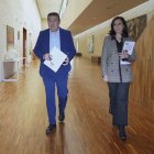 Luis Mariano Santos y Alicia Gallego participaron ayer en la reunión con el PSOE.