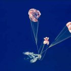Imágenes del regreso y amerizaje de Orion con los cuatro astronautas.
