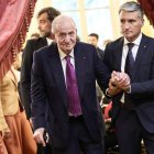 Don Juan Carlos I, ayer, a su llegada a la Asamblea Francesa.