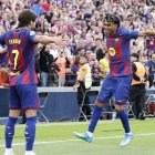 Ferran Torres y Lamine Yamal anotaron tres de los cuatro goles del Barcelona al Espanyol.