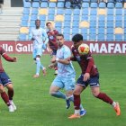 Cortés vio la 5ª tarjeta amarilla y no podrá jugar contra el Barakaldo CF este domingo.