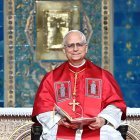 Papa León XIV durante su visita a Argel este lunes.