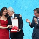 La presidenta de la Comunidad de Madrid, Isabel Díaz Ayuso con Enrique Cerezo y José Luis Martínez Almeida.
