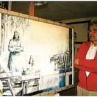 El artista en su estudio.