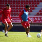 Thiago Ojeda y Homam El-Amin durante un entrenamiento de esta semana.