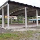 Nuevo edificio del pabellón de deportes de Riaño.