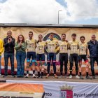 Salida de la etapa, varios momentos de la carrera y podio de la Vuelta a León BTT.