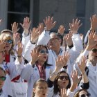 Los médicos, en una movilización previa.