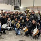 Banda de música de Cistierna tras realizar un pasacalles.