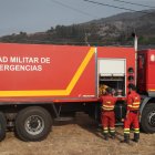 Imagen de archivo del despliegue de la UME en el incendio en Yeres el pasado verano.