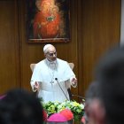 El Papa, ayer en la presentación de la Encíclica.