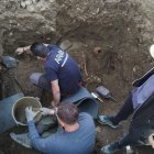 Un momento de la exhumación de 'Los cuatro de Mansilla'.