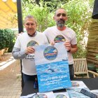 El portavoz del colectivo, Tito Gago, y  Miguel Basurco durante la presentación de la hazaña