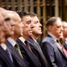El presidente de la Junta de Castilla y León, Alfonso Fernández Mañueco, asiste a la misa con motivo de la festividad de San Juan de Sahagún, patrón de Salamanca, en la Catedral Nueva.