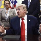 Trump ayer, en el Despacho Oval de la Casa Blanca.