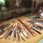 Armas blancas incautadas en la Policía Científica.