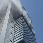 Incendio en la torre Moeve en Madrid.