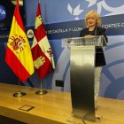 Leticia García, en la rueda de prensa de esta mañana.