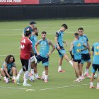 Jugadores de España entrenan en Chattanooga.