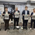Kirill Alekseenko, Lê Quang Liêm, Javier Pérez Llera (árbitro del torneo), Jaime Santos y Faustino Oro, ayer durante el sorteo.
