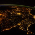 Fotografía de España tomada desde la Estación Espacial Internacional.