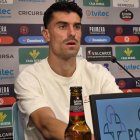 Arturo Molina, a la conclusión del partido del pasado viernes ante el Lugo.