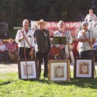 Manuel Morán, rabadán, Jesús Suárez, alcalde, Juan Prieto, Pastor Mayor y M. Á. Muñiz, rabadán.