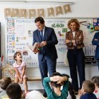 Mañueco y Pardo en la inauguración del curso en un centro de la provincia de Segovia.