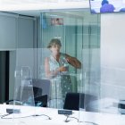La histórica dirigente etarra Soledad Iparraguire, Anboto, durante el juicio en su contra celebrado este miércoles en la Audiencia Nacional en Madrid.