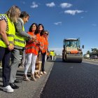 La consejera de Movilidad, Cristina Sanchidrián, visita las obras entre Carbonero el Mayor y Navalmanzano (Segovia).